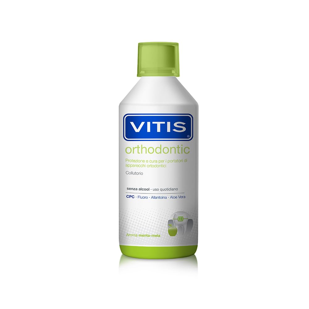 Vitis Ortho rince-bouche, bouteille 500 ml, rafraîchit l'haleine et propreté buccale