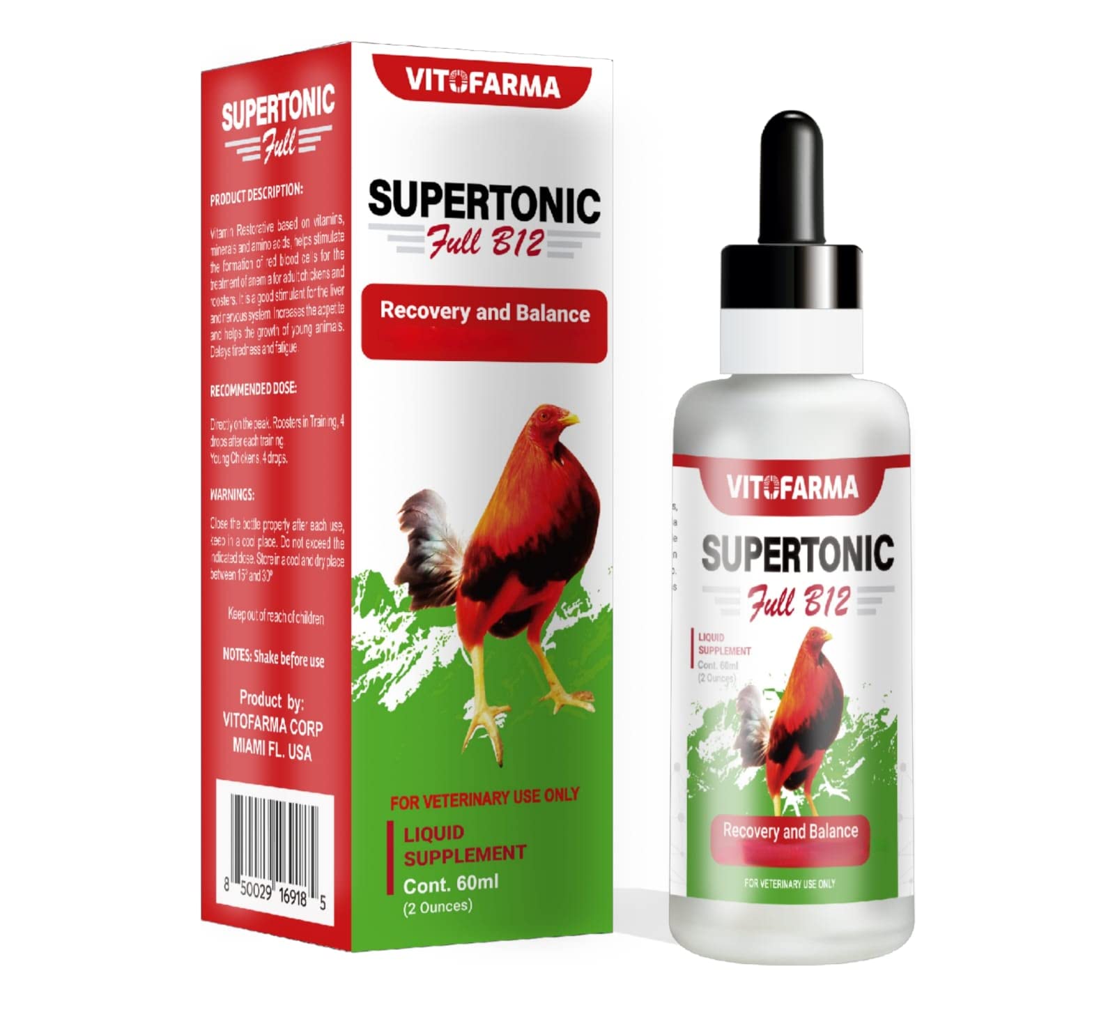 VITOFARMA Supertonic B12 — bouteille 60 ml, soutien énergie et récupération.