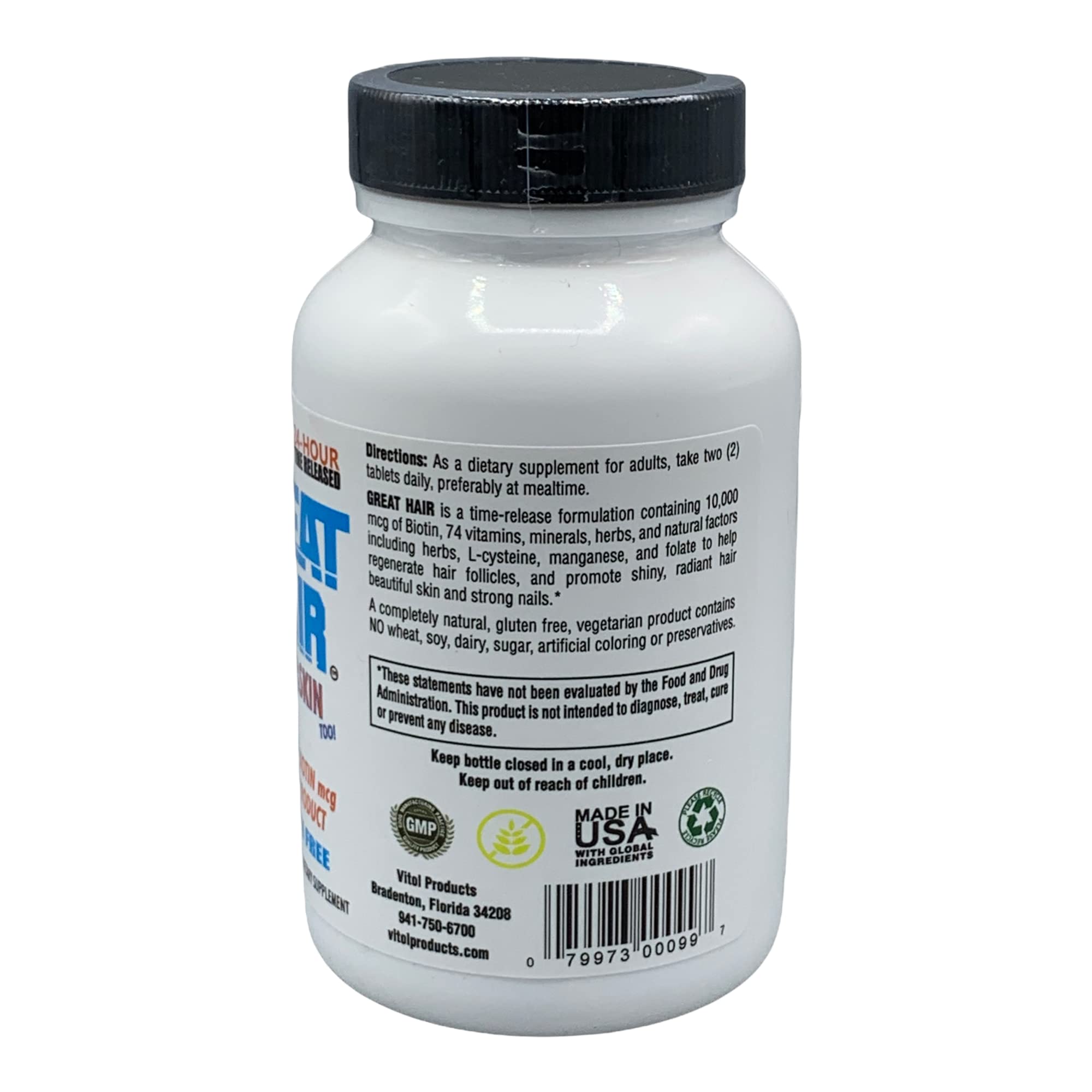 Vitol biotine 10000 mcg – emballage pratique avec informations