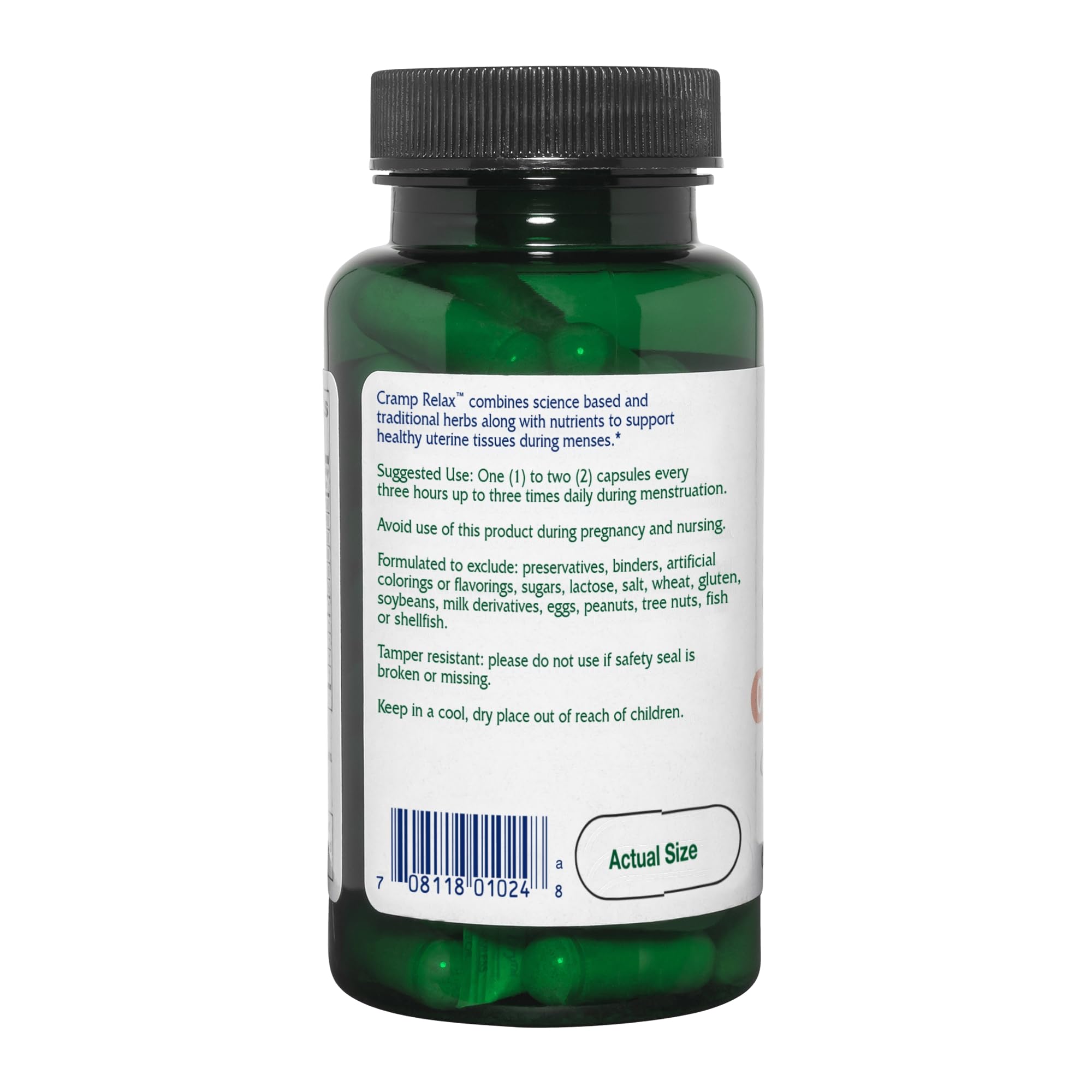 Vitanica Cramp Relax – etiquette et emballage, indication des ingrédients et avantages potentiels.