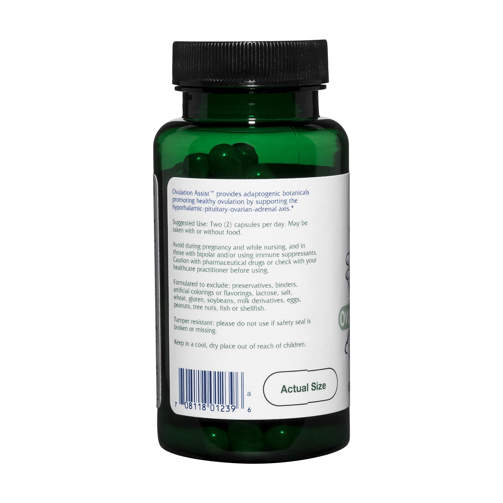 Vitanica Ovulation Assist — shatavari dans le produit, soutien potentiel à l'harmonie hormonale.