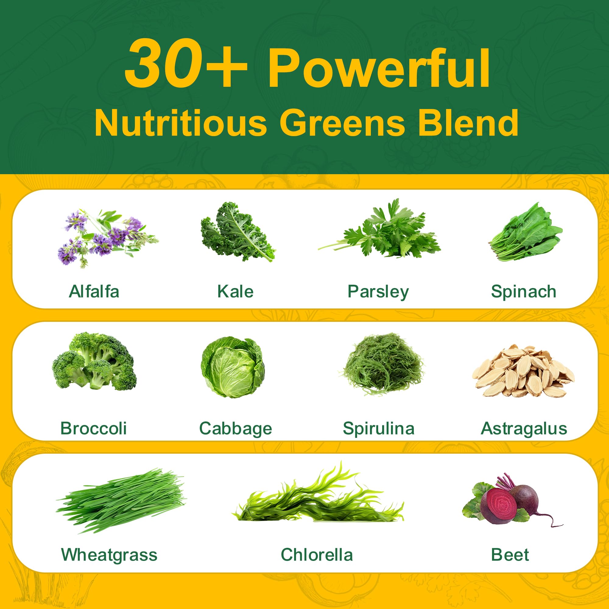 Greens Daily Gummies spiruline et chlorella, nutriments essentiels.