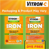 Comprimé Vitron-C, fer 65 mg, dosage quotidien pratique.