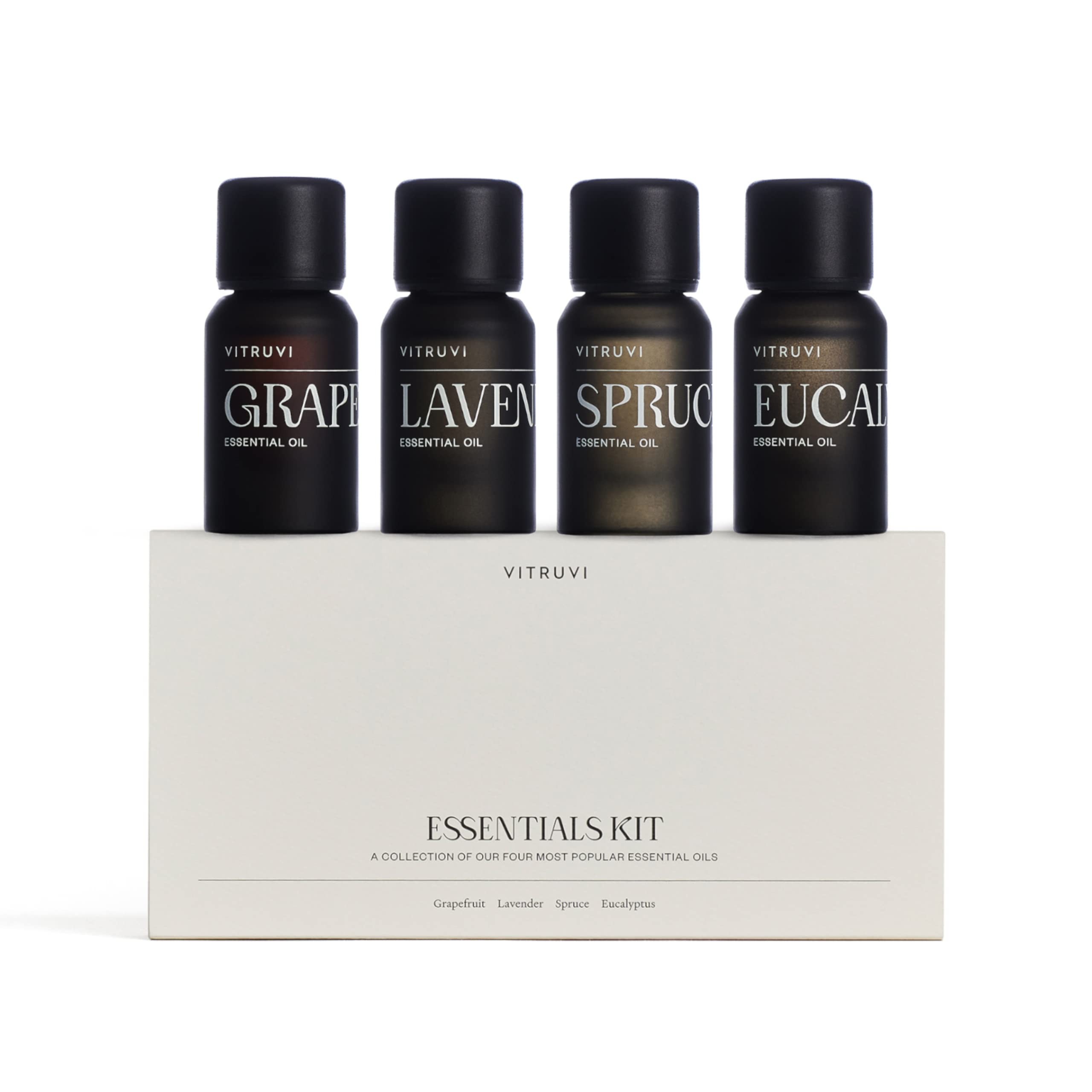 Vitruvi Coffret Lavande – bouteille, parfum apaisant prêt à diffuser.