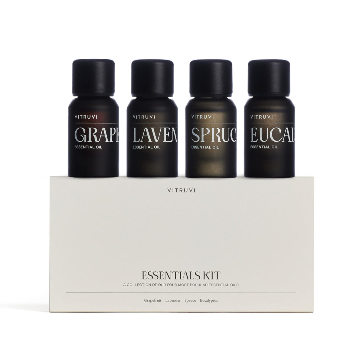 Vitruvi Coffret Lavande – bouteille, parfum apaisant prêt à diffuser.