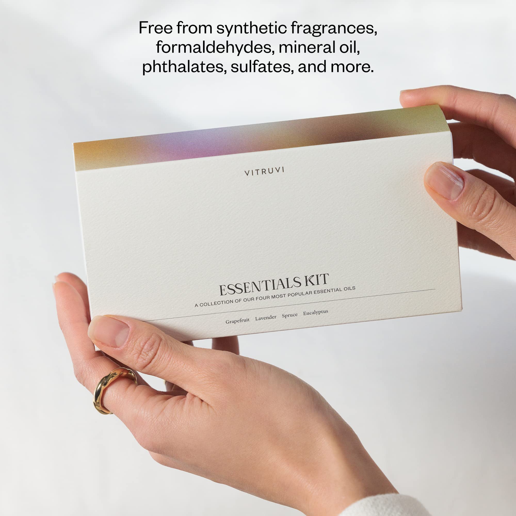 Vitruvi Coffret Pamplemousse – bouteille, senteur fruitée stimulant la concentration.