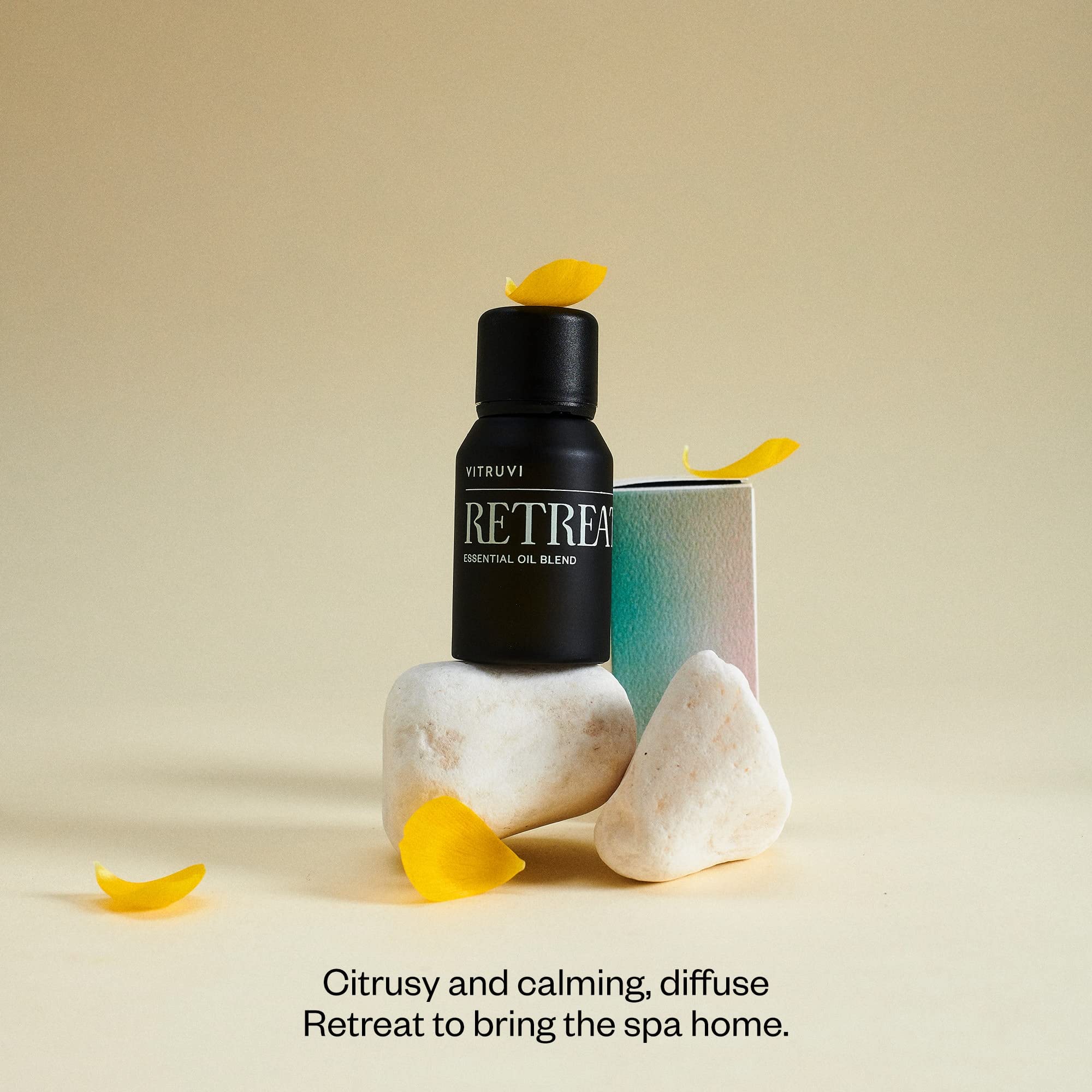 VITRUVI Retreat – scène spa aromatique qui invite à la détente à la maison.