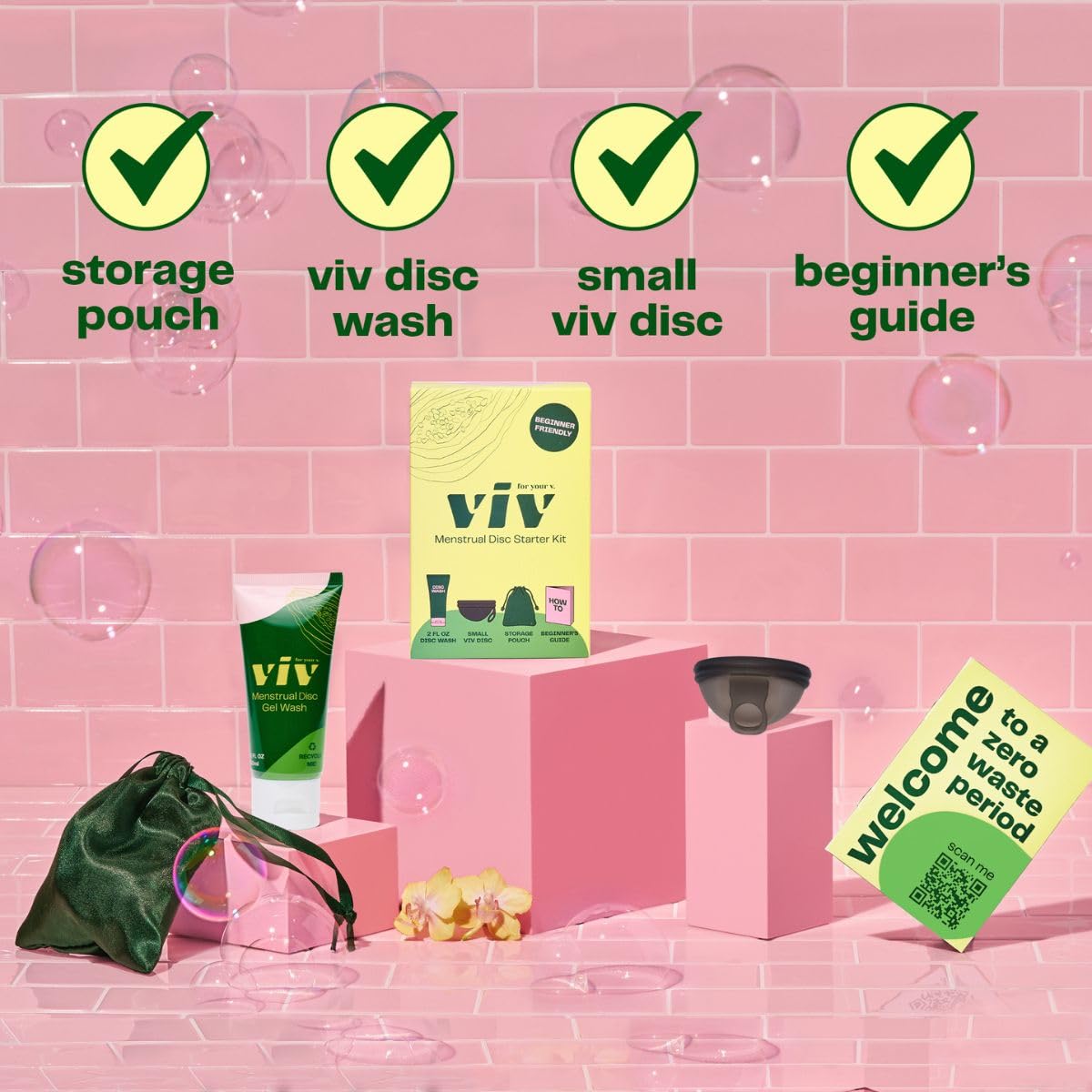Gel nettoyant végétal Viv For Your V pour nettoyer et entretenir le disque.