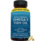 Viva Naturals Omega-3 triple force – flacon et gélules, soutien potentiel au cœur