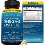Viva Naturals - Bouteille oméga-3, gélules faciles à intégrer à la routine.