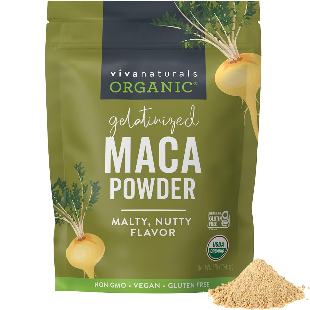 Viva Naturals Maca Poudre Peruvienne : authenticité péruvienne et énergie naturelle.