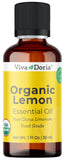Huile citron Viva Doria dans bouteille ambree, pratique pour aromatherapie.