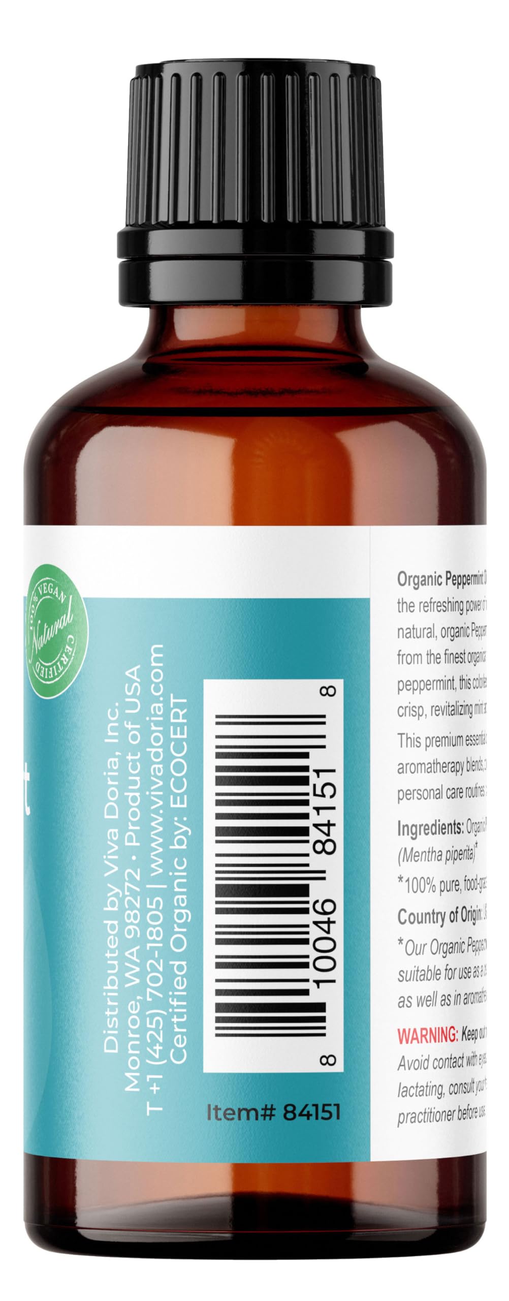 Viva Doria huile menthe poivrée - utilisation aromathérapie rafraîchissante