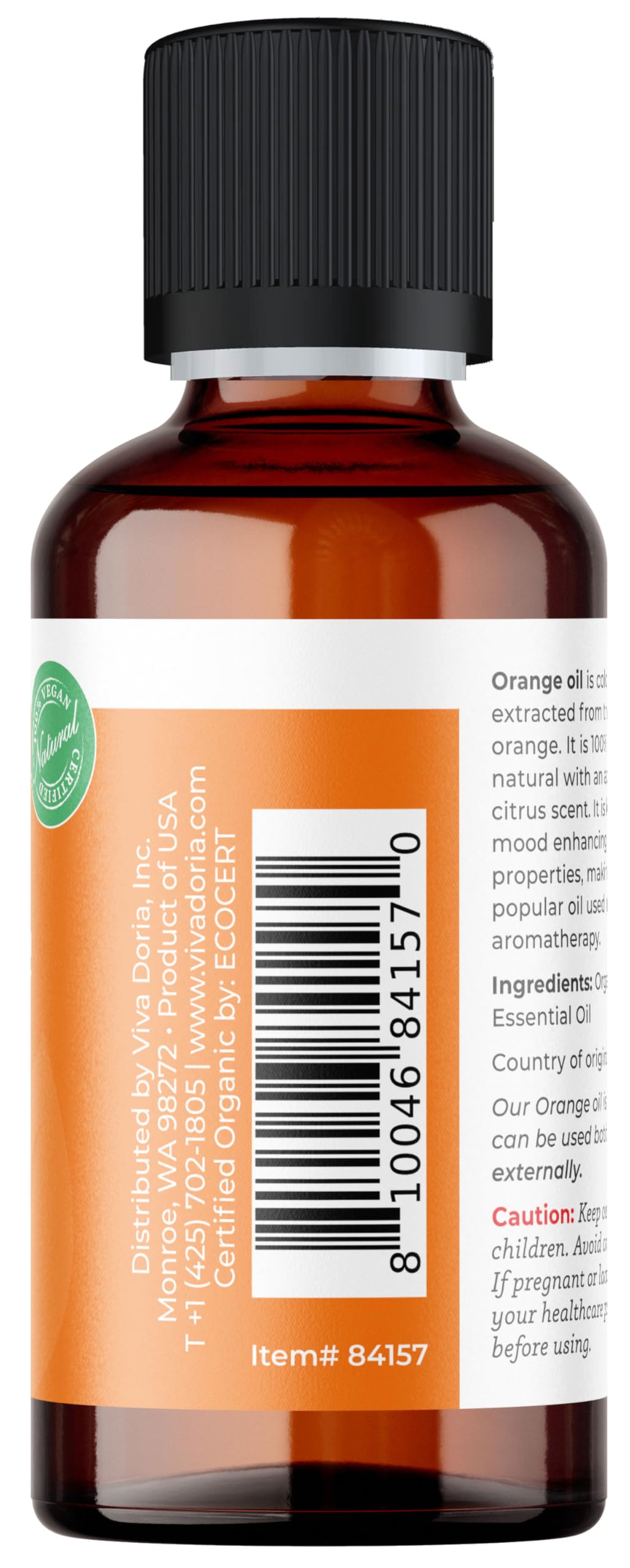 Viva Doria huile orange: arôme pur utile en diffusion aromatique