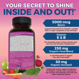 Viva Naturals Biotine 5000 mcg – spiruline biologique présente dans la composition.