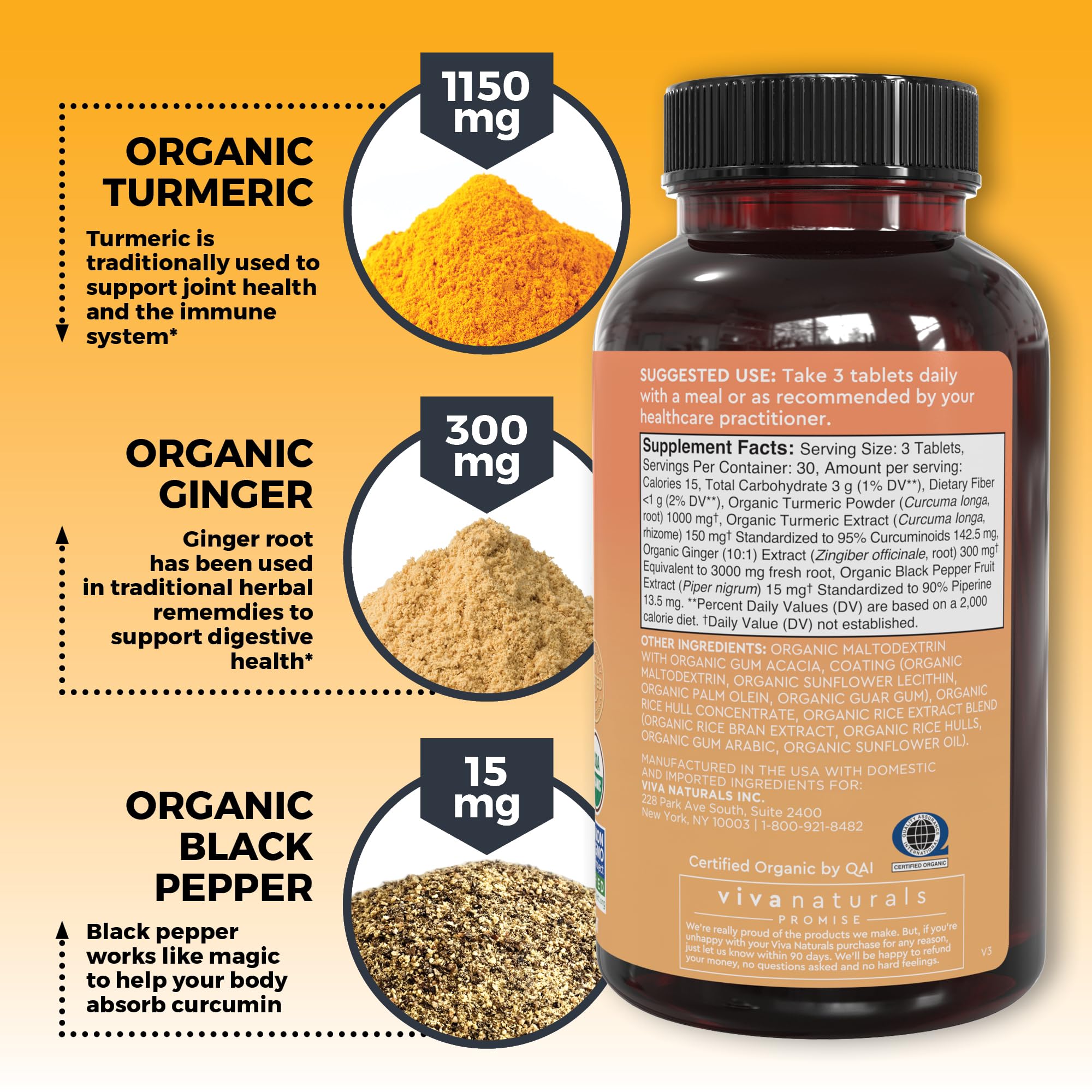 Viva Naturals Formulation Biologique: ingrédients certifiés biologiques pour une routine saine.