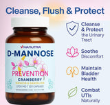 Mélange 4-en-1 VIVANUTRA: D-Mannose et canneberge pour le quotidien.