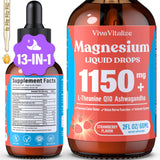VivaVitalize glycinate magnésium liquide, flacon pratique facilitant l absorption et la détente.