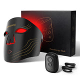 Masque Vivchic rouge 660 nm appliqué sur le visage pour un teint lumineux.