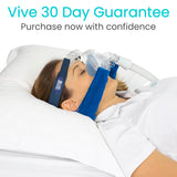 Confort nocturne durable avec la doublure polaire Vive CPAP bleu.