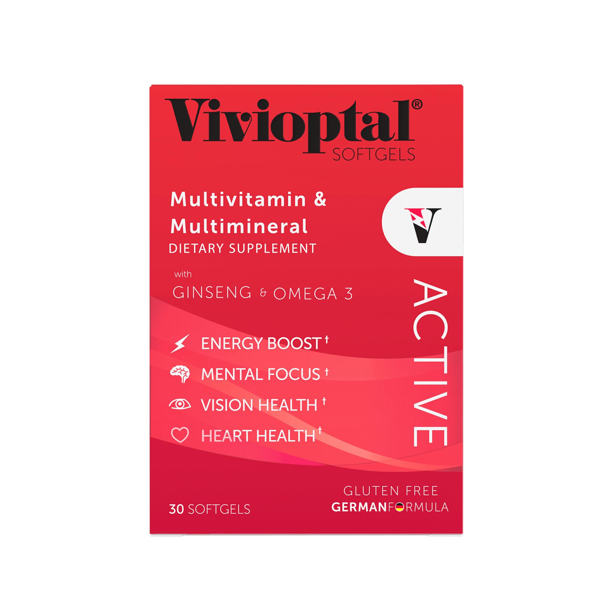 Vivioptal Active ginseng et oméga-3, ingrédients clés pour la vitalité.