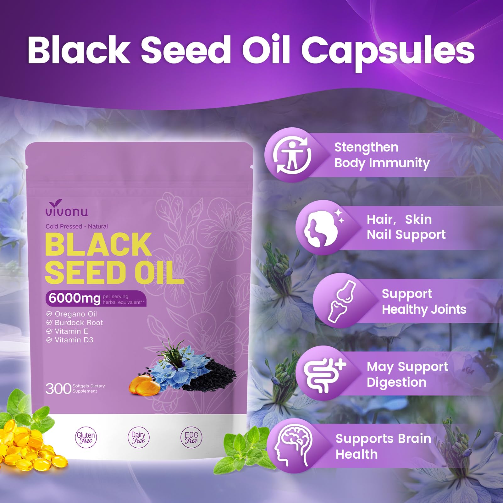 VivoNu capsules huile d'origan – format pratique pour prise quotidienne.