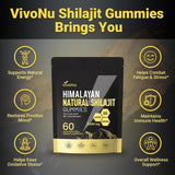 Gommes Shilajit VivoNu emballage individuel pratique et portable.