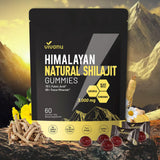 Gommes VivoNu Shilajit en bouteille, pratique à emporter, énergie potentielle au quotidien.