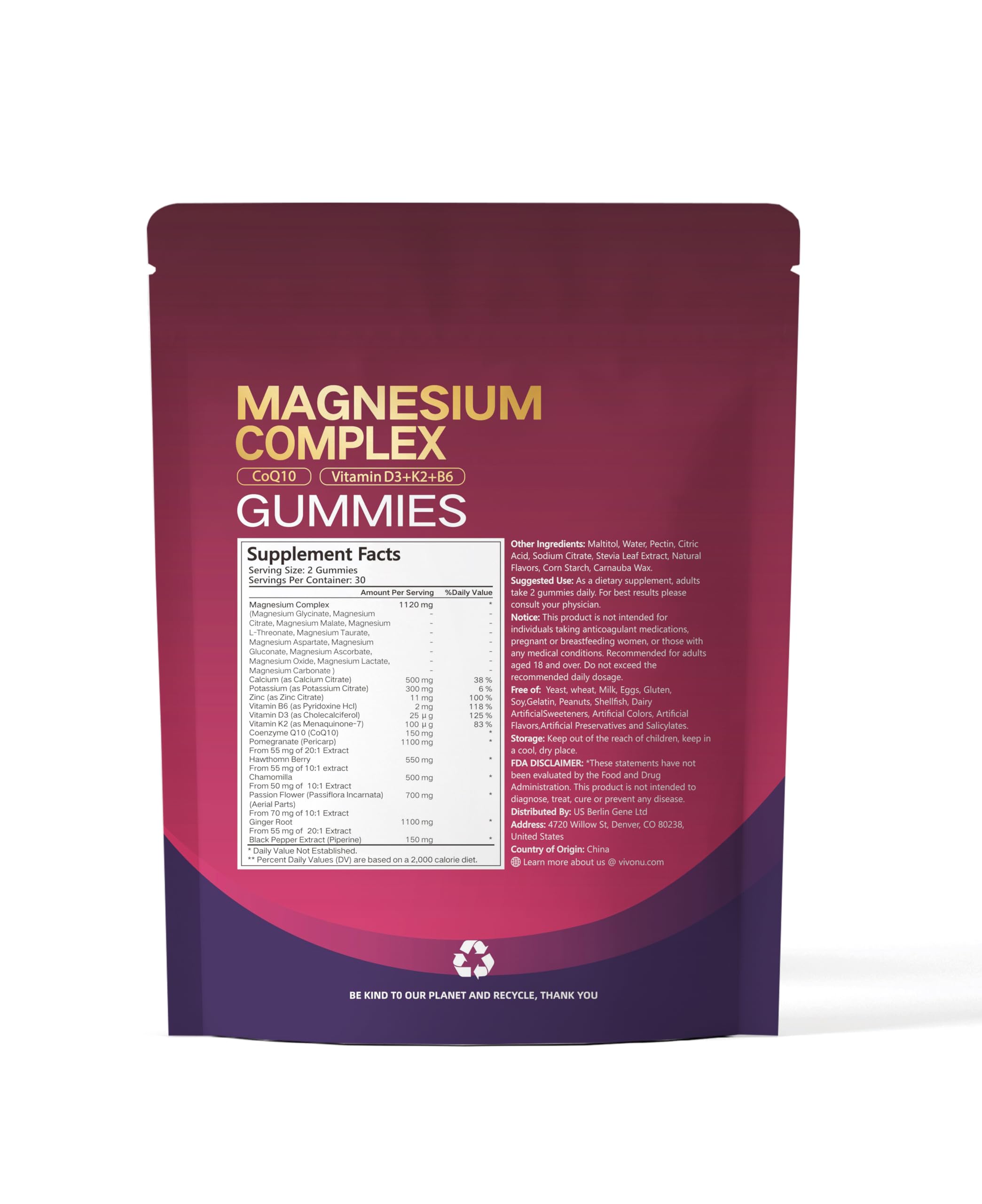 Consommation quotidienne simple avec les gommes VivoNu Magnésium 24-in-1.