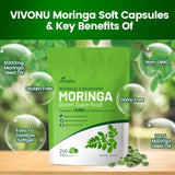 Gélules VivoNu Moringa avec technologie liposomale pour une meilleure absorption.