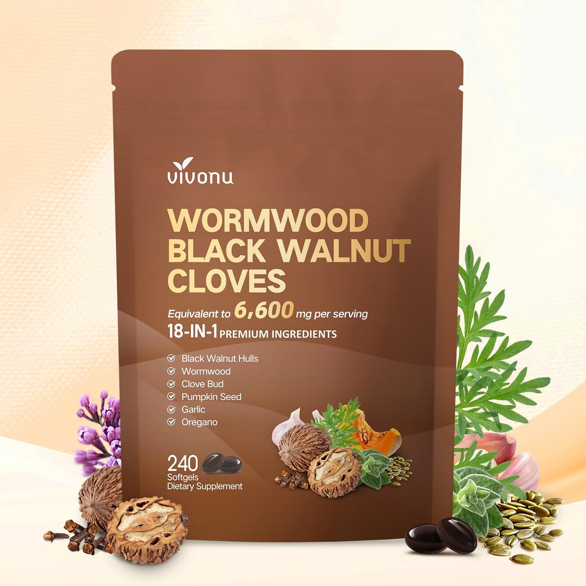 VivoNu Softgel dans la bouteille, soutien digestif potentiel au quotidien.