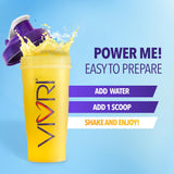 VIVRI PowerMe Orange Mango bouteille compacte prête pour énergie en déplacement.