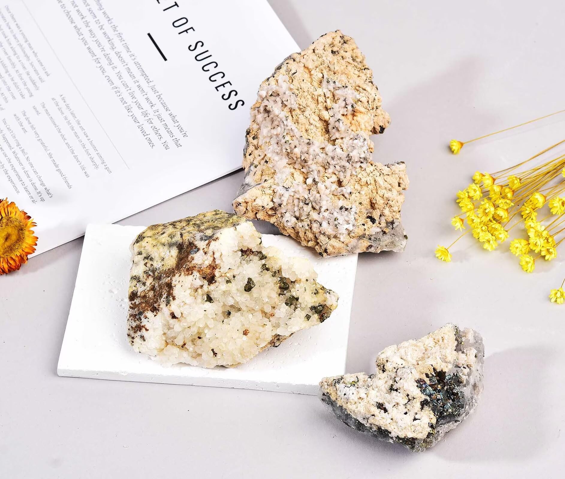 VIZYTOU pierre chalcopyrite symbiose pour pratique spirituelle et concentration.