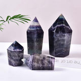 VIZYTOU fluorite tour colorée, mise en valeur des chakras et énergie lumineuse