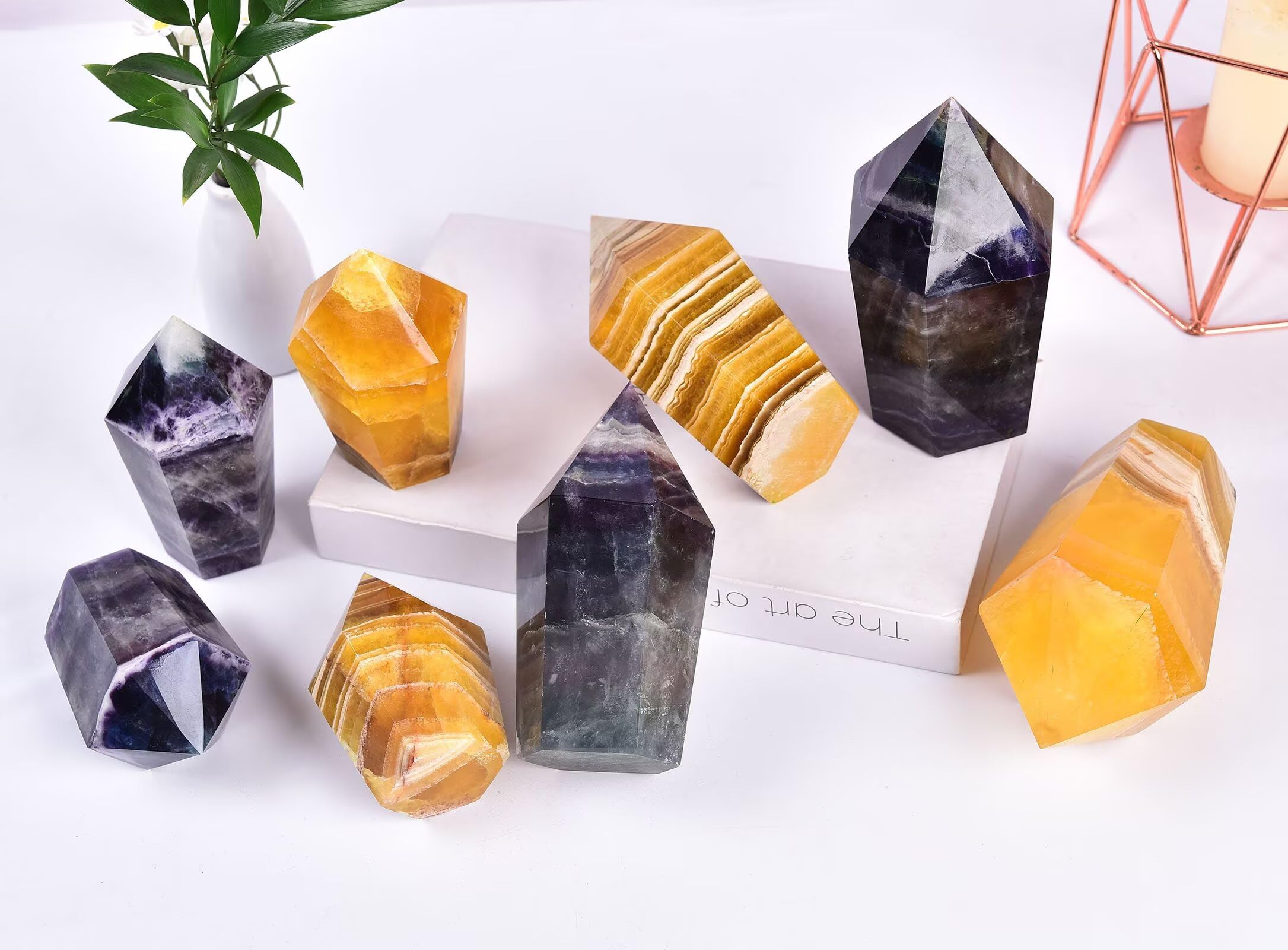 VIZYTOU pierre fluorite pour méditation, relaxation et clarté mentale
