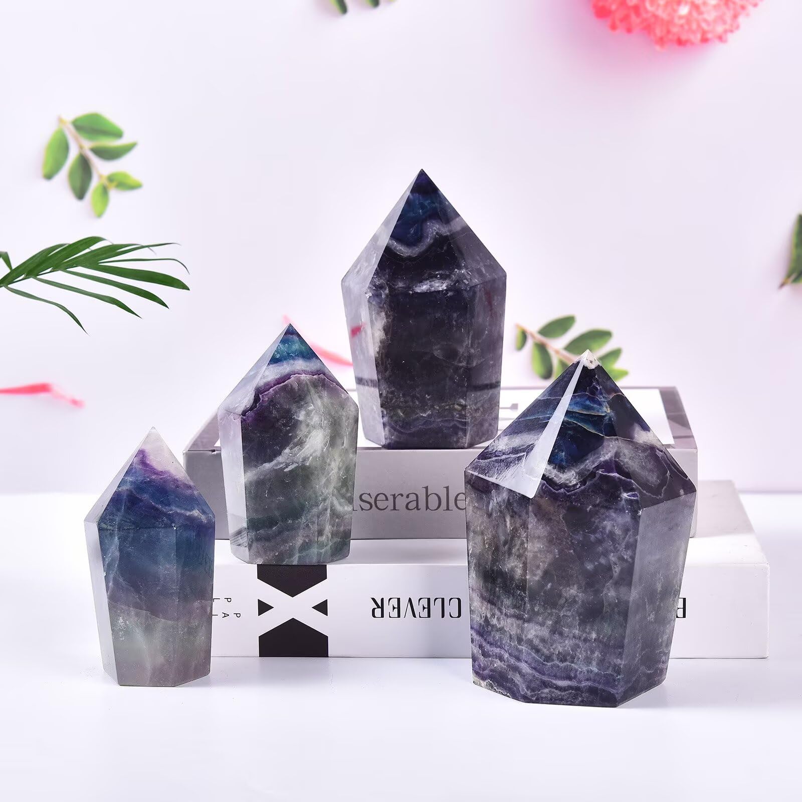 VIZYTOU fluorite obélisque, cadeau parfait pour les amateurs de cristaux