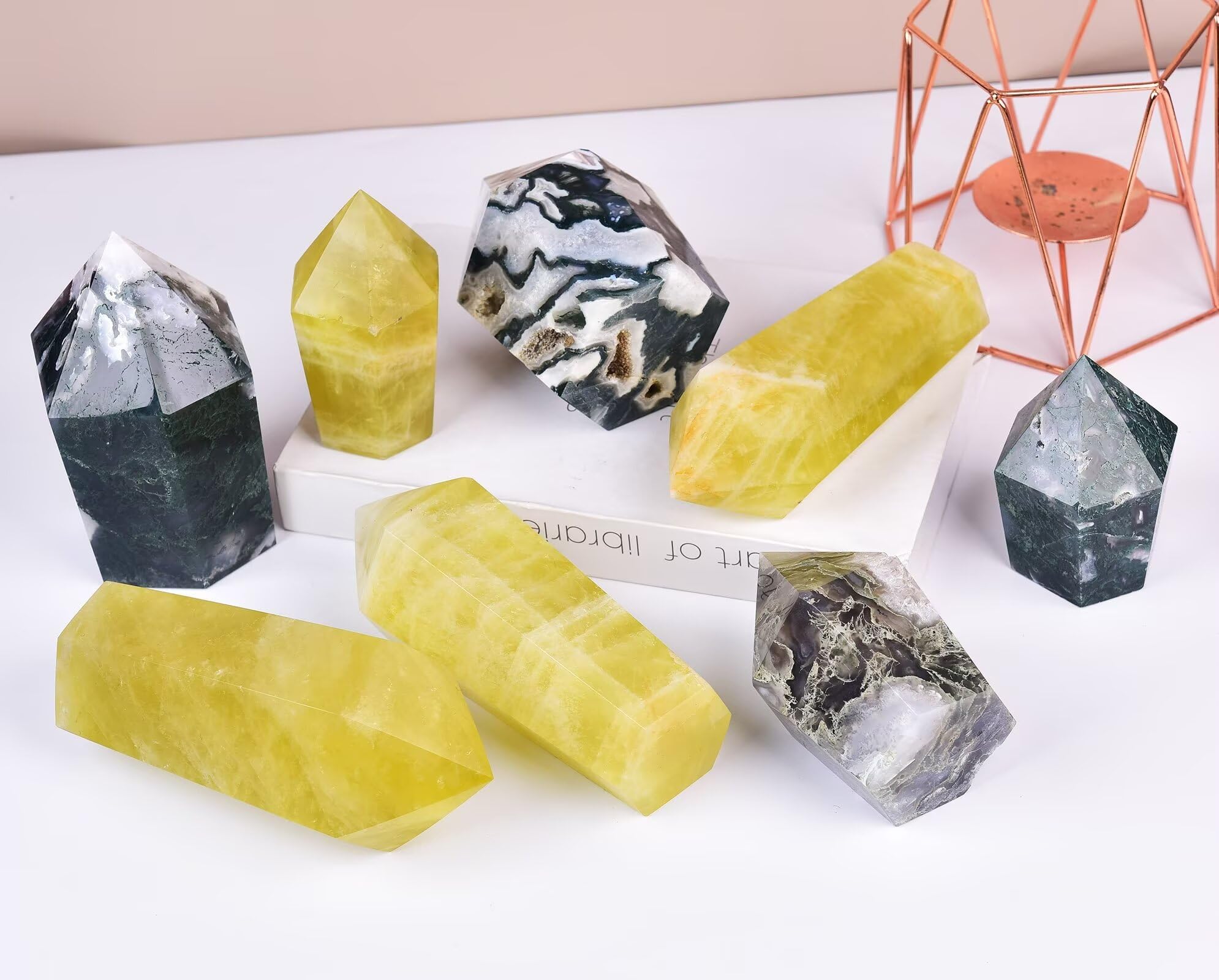 VIZYTOU quartz citron cristal unique – cadeau élégant.