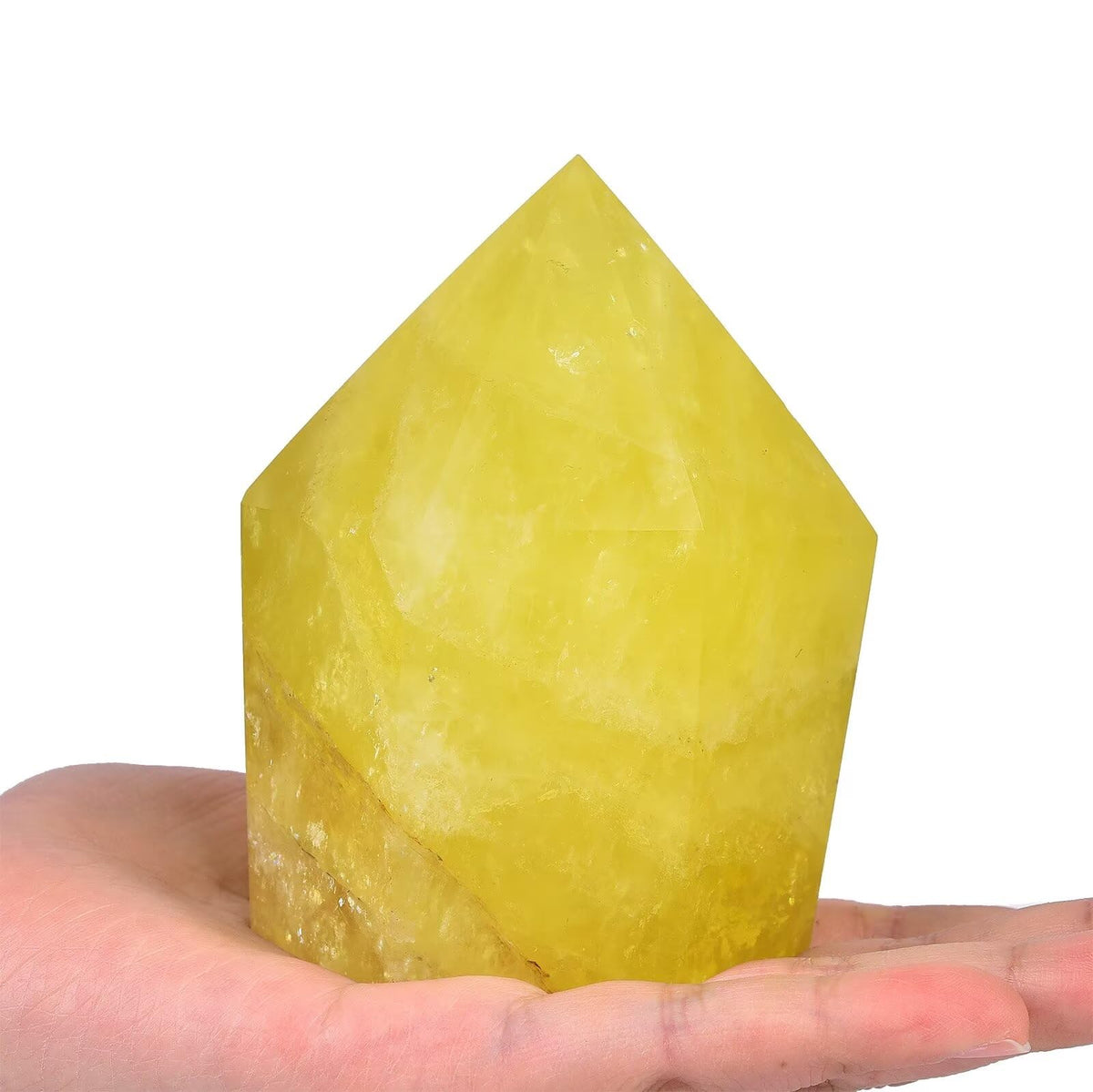 VIZYTOU quartz citron obélisque, pièce centrale pour méditation et ambiance sereine.