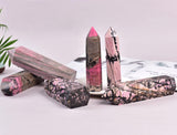 VIZYTOU Rhodonite outil de méditation pratique sur table ou étagère.