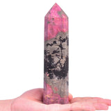 VIZYTOU Rhodonite pierre décorative adaptée au bureau pour ambiance apaisante.