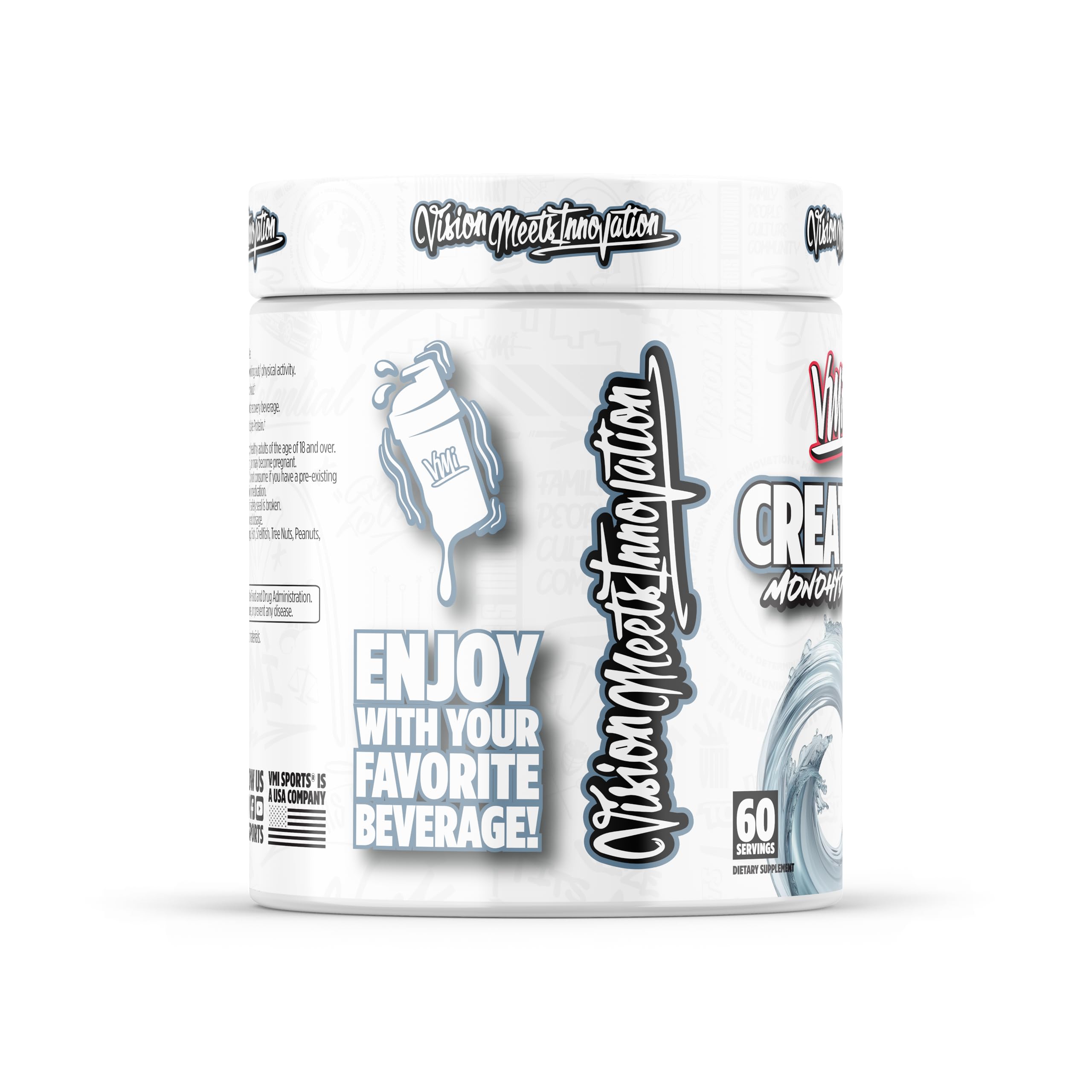 VMI Sports Créatine Monohydrate — mélange rapide avec pré-entraînement pour optimiser la performance.