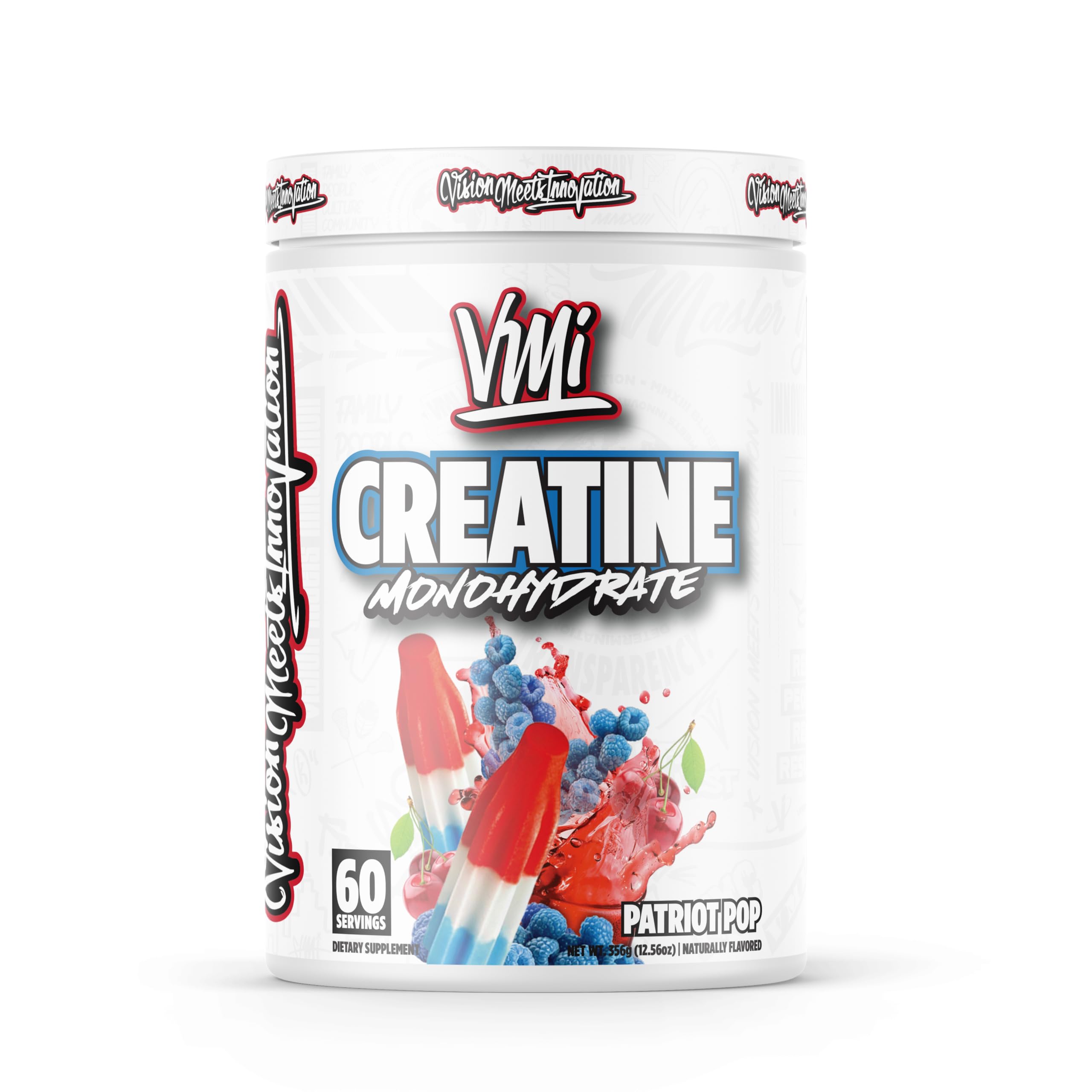 VMI Sports Creatine Monohydrate poudre non aromatee, potentiel soutien à la masse musculaire.