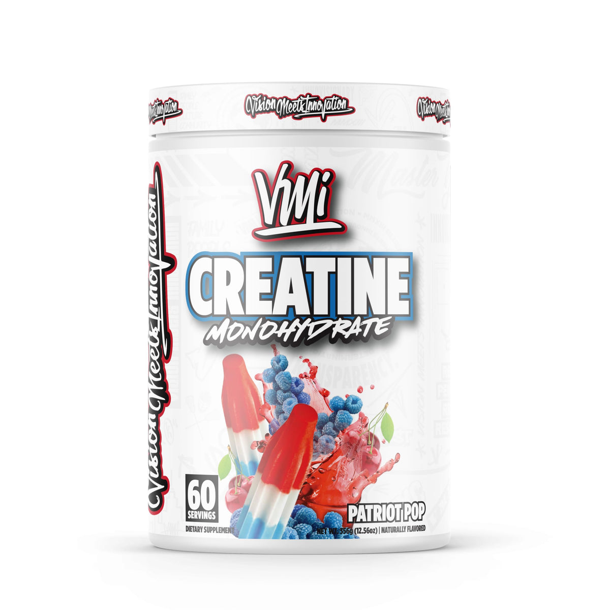 VMI Sports Creatine Monohydrate poudre non aromatee, potentiel soutien à la masse musculaire.