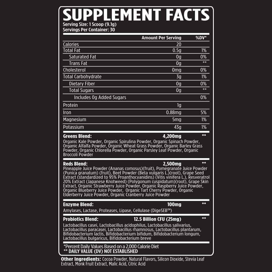 VMI Sports Greens + Reds, enzymes DigeSEB et probiotiques, favorisent une digestion harmonieuse et confort digestif.