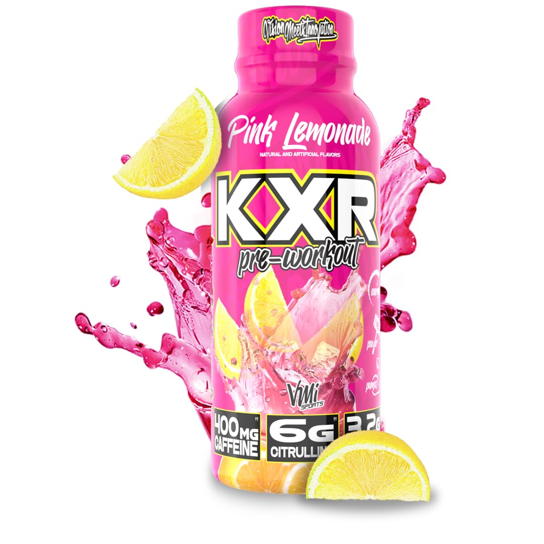 KXR prêt-à-boire, dégustation rose citron dans un verre, énergie et concentration.