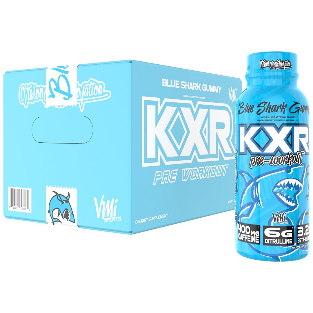 VMI Sports KXR prêt-à-boire, bouteille bleue pour booster l'énergie.