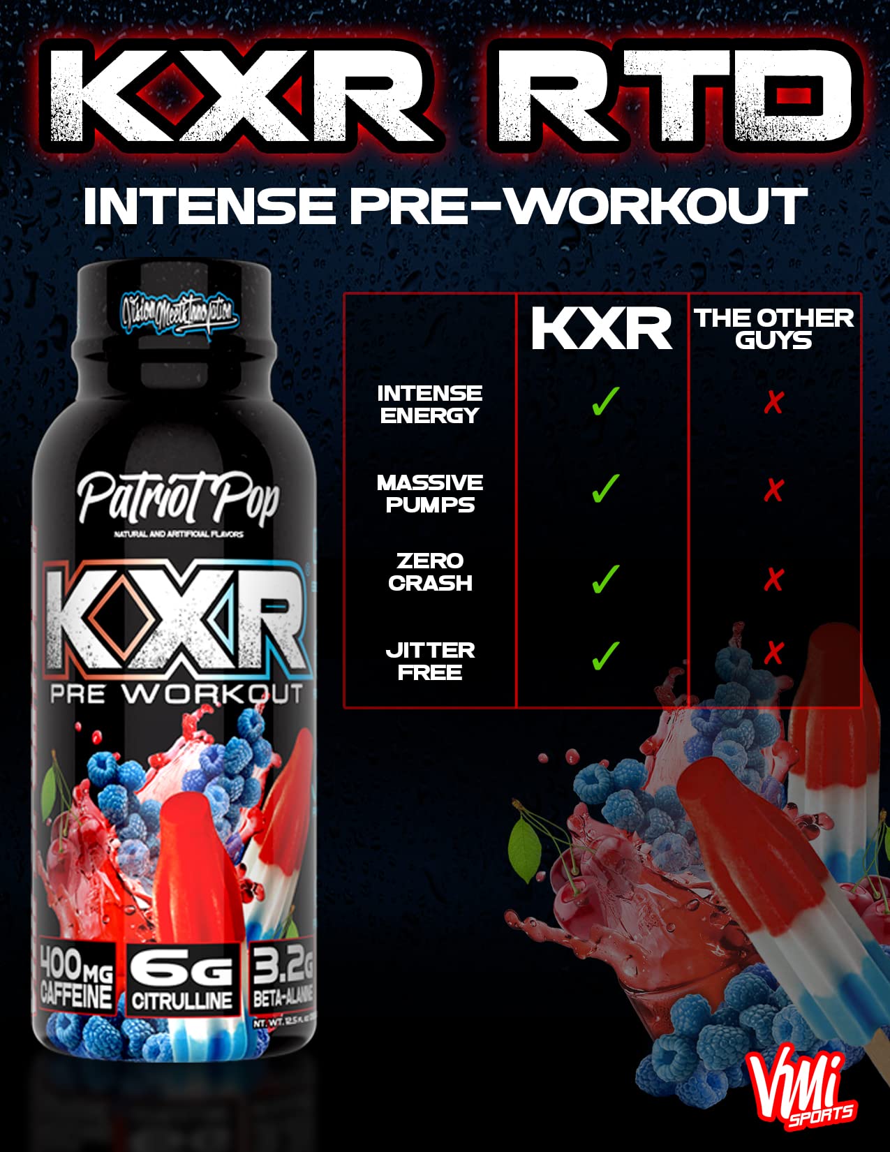 Formule dosée KXR favorise les pompes et la performance musculaire.