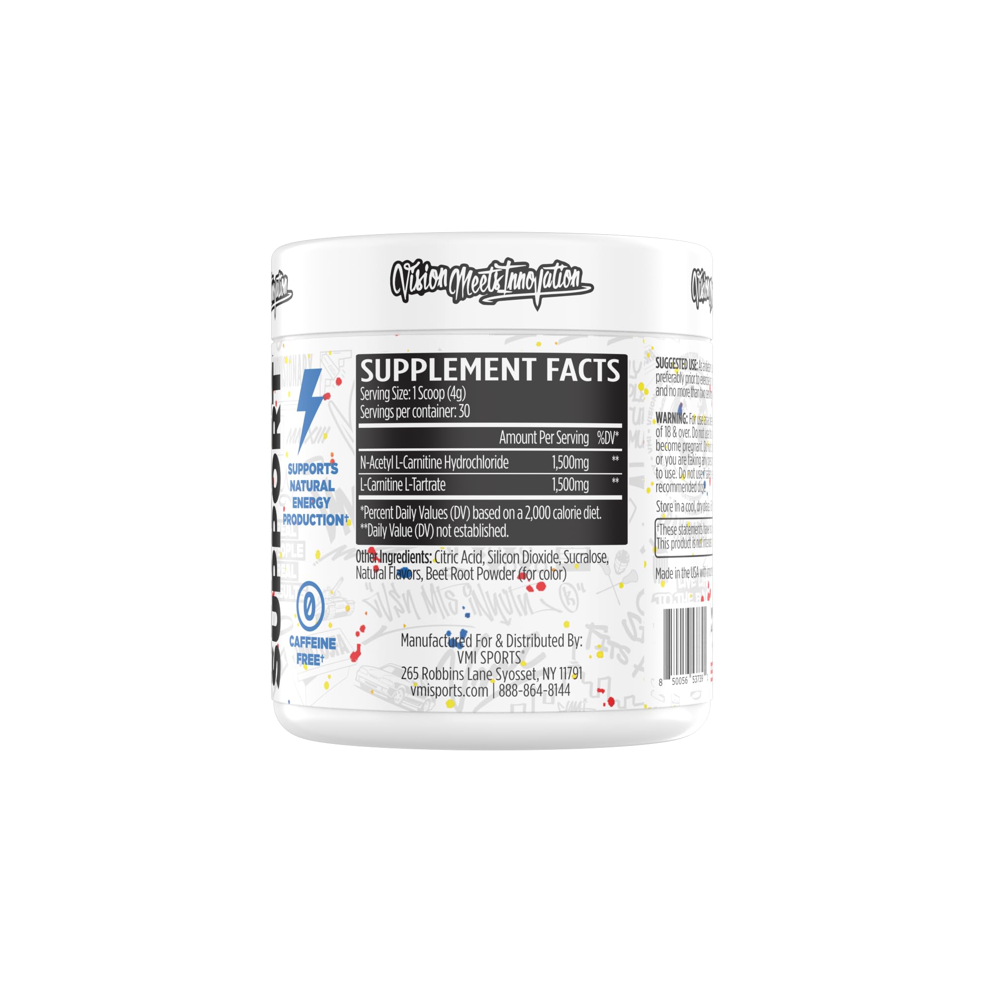 Étiquette du L-Carnitine 3000, formule biodisponible pour énergie et performance.