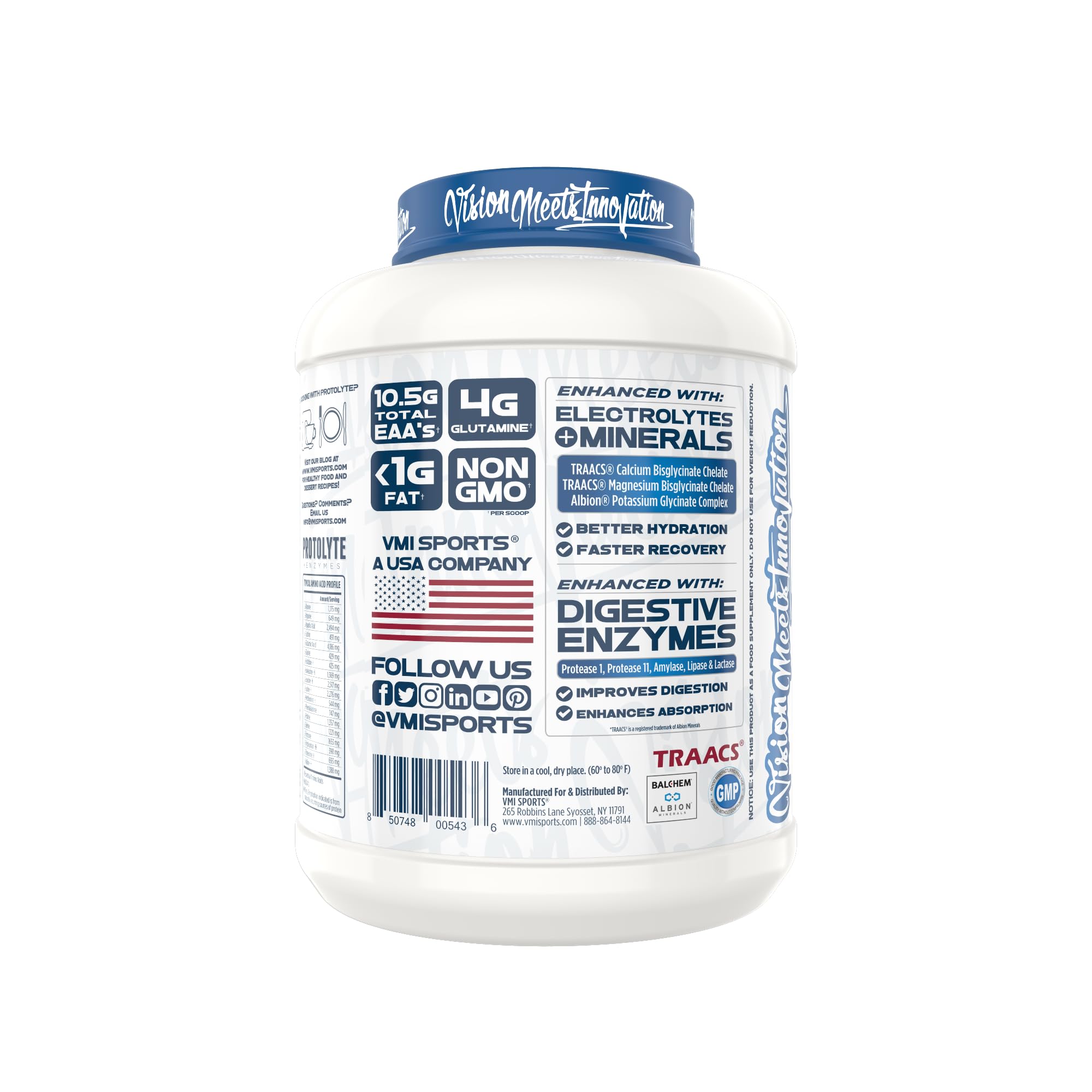 Ingrédients ProtoLyte – minéraux et enzymes digestives pour une meilleure assimilation.