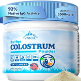 VNNIQ Colostrum Poudre: flacon pratique, dosage 3000mg, convient à toute la famille.
